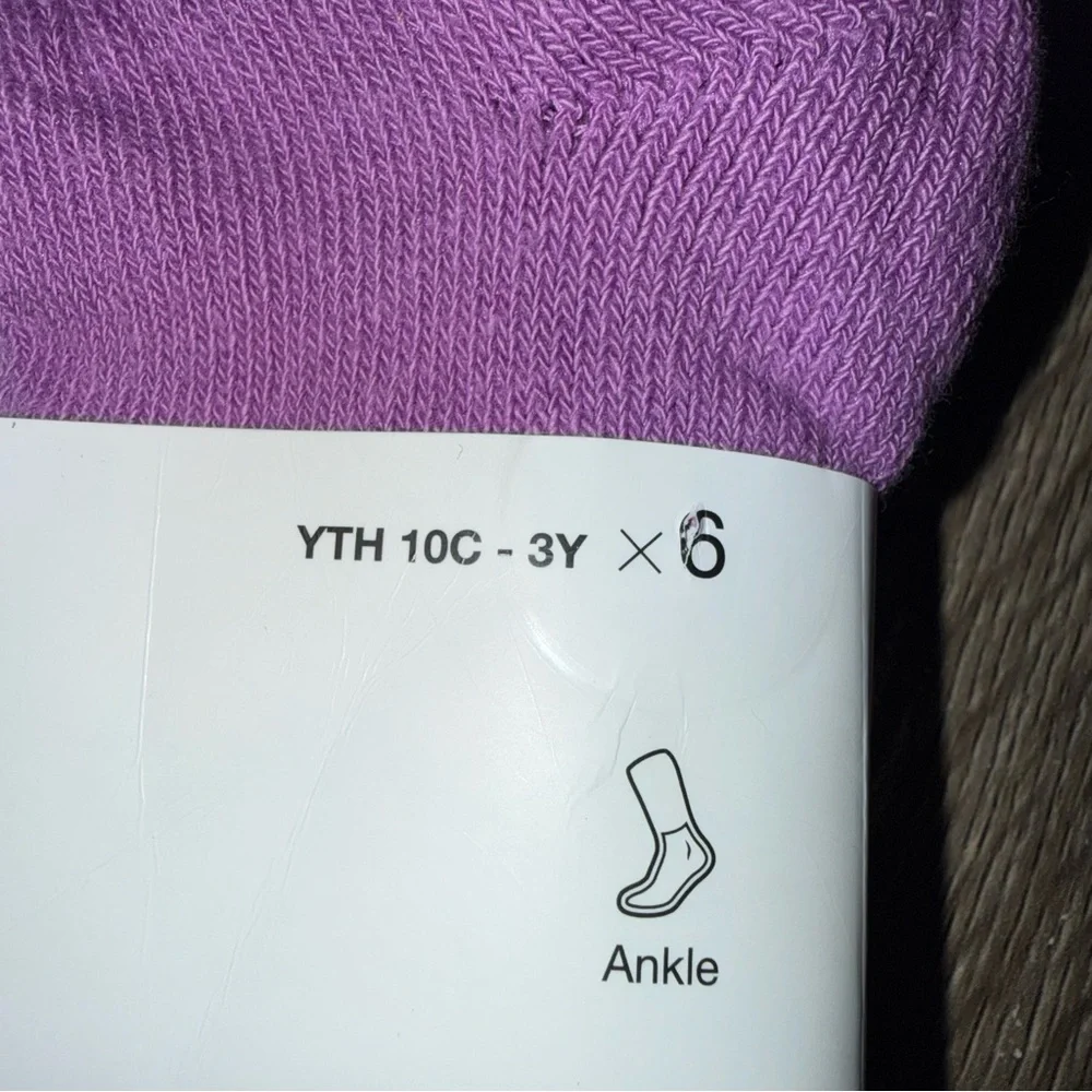 🆕 Nike Dri-FIT Cushioned Ankle Socks 6-Pack Youth XS 5-7 / 10C-3Y Multicolor
